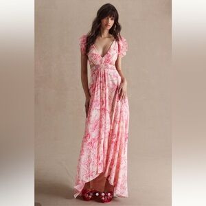 MAC DUGGAL Floral Ruffled Maxi Dress